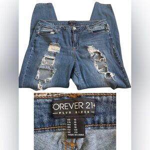 Forever21 Plus Size Distressed Skinny Jeans